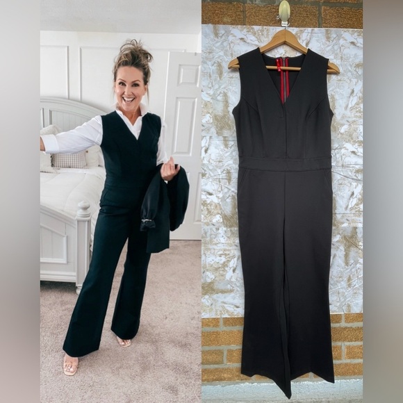 SPANX The Perfect Jumpsuit Sleeveless Back Zip Bootcut Leg Classic Black medium